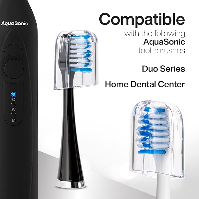 AquaSonic Duo Series Replacement Brush Heads | for Normal &amp Sensitive Teeth | Compatible with Duo Series &amp Home Dental Center Toothbrush Handles | NOT Compatible with Duo Series Pro