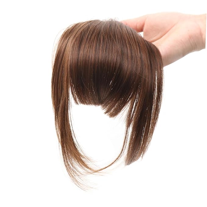 NOLITOY 9pcs Fashionable Women Hair Accessories Black Head Hair Wig Replacement Bangs Straight Extensions Flat for Heart Long Face Shapes