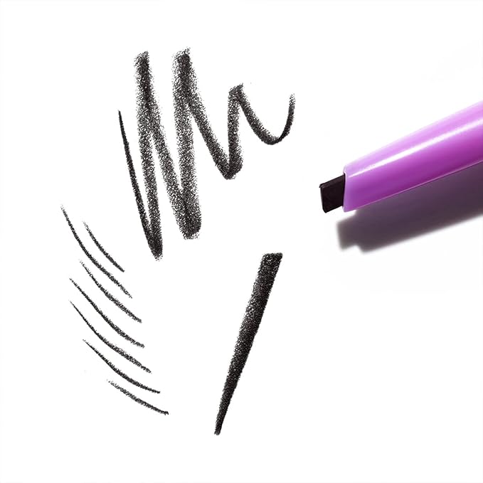 Kosas Brow Pop - Longwear Eyebrow Makeup Dual-Sided Defining Pencil with Castor Oil for Soft Natural Look of Real Hair - Black