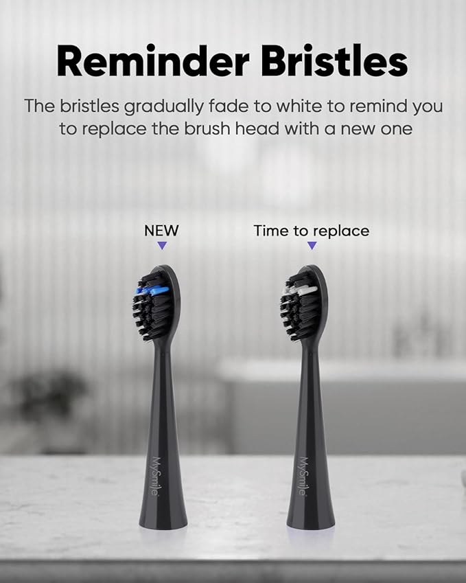 MySmile DY156 Electric Toothbrush for Adults Rechargeable Sonic Battery Toothbrush Portable with 3 Brush Heads 2 Mins 5 Modes Smart Timer 45000VPM One Charge for 60 Days ? Black