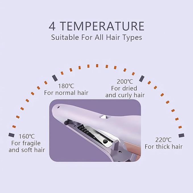 French Wave Curling Iron - 2024 New Wave Curling Iron for Long Short Hair with 4 Temp S Shape Hair Curler for Women Portable Electric Curling Heated Styling Comb Anti-Scald 15s Fast Heating