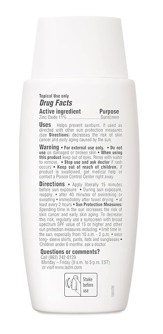 ISDIN Eryfotona Actinica Zinc Oxide and 100% Mineral Sunscreen Broad Spectrum SPF 50+ No White Cast Suitable for Sensitive Skin
