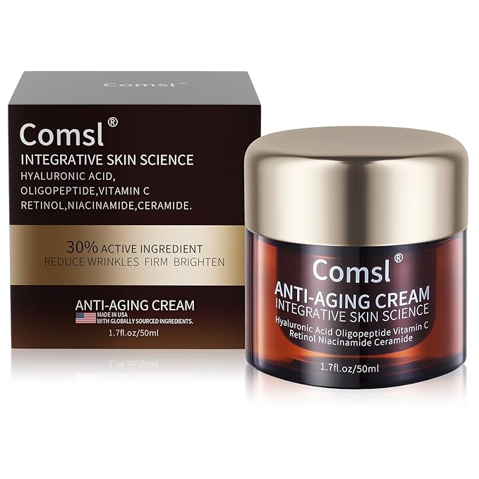 US-Made With 30% active IngredientsSGS Certified Retinol Vitamin C Niacinamide CeramideOligopeptidesAnti-Aging Face Moisturizer for Face Firming Skin CareNeck &amp Upper Chest -1.7 fl.oz