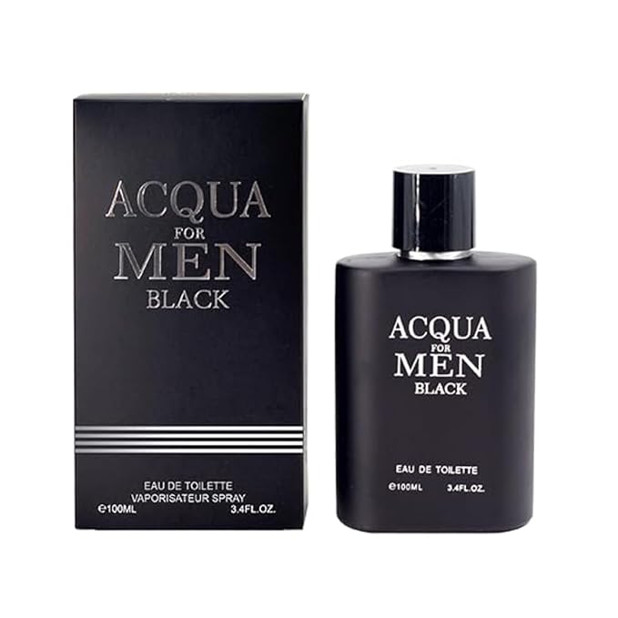 Cologne 4-Piece Includes Yes Great Men/Acqua/Acqua Black/Man Cool of Woody Spicy Citrus Cologne for Men in 100ml/3.4 Fl oz x 4 Bottle Fragrance for Man