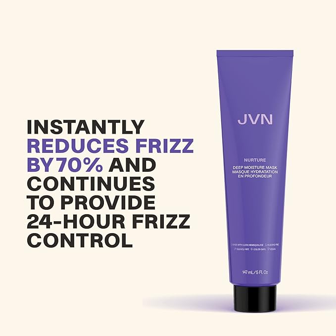 JVN Nurture Deep Moisture Mask Hydrating Hair Mask Conditioning Treatment Reduces Frizz &amp Adds Nourishment All Hair Types Sulfate Free (5 Fl Oz)
