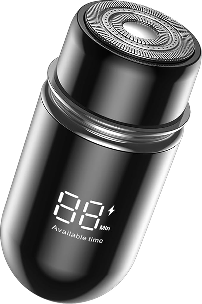 Mini Portable Electric Shaver13000 RPM Powerful &amp SilentIPX7 WaterproofType-C Fast Charging Automatic Induction Travel Razor for Men/Women (Black)