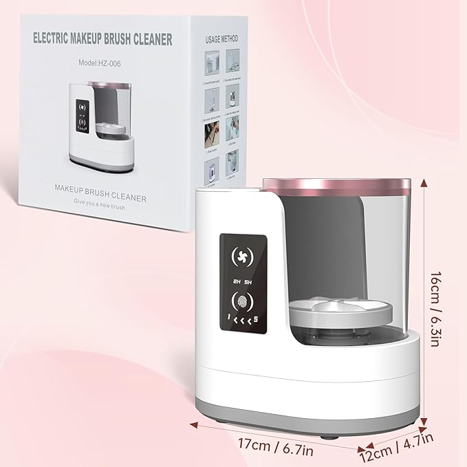 3 IN 1 Electric Makeup Brush Cleaner Machine With Makeup Brush Dryer-Holder-Portable Automatic USB Cosmetic Brushes Cleaner Tool for All Size Beauty Makeup Brush SetContour Eyeshadow Blush Brush