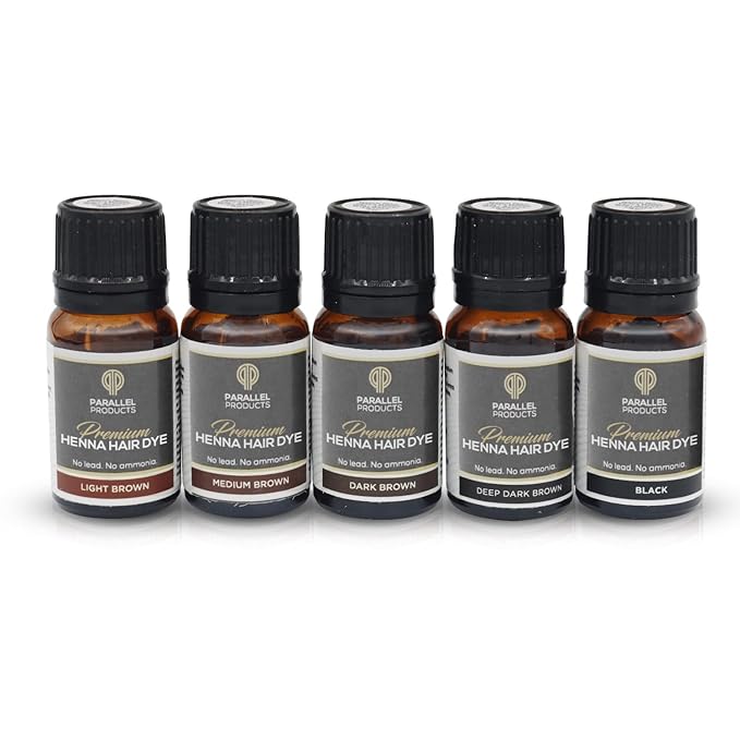 Parallel Products Henna Color Kit - Professional Hair Tint and Root Touch Up - 3 Gram Mini-Collection for Grey Coverage