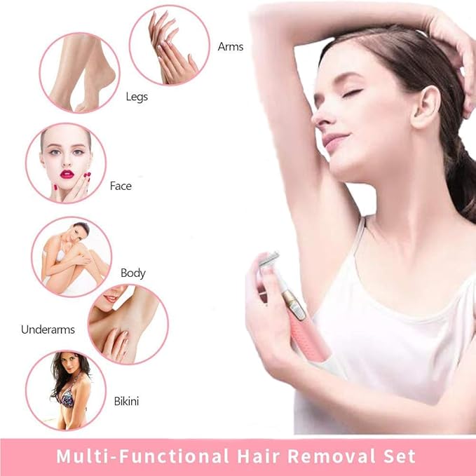 Electric Shaver Trimmer for Women Full BodyPainless Lady Wet &amp Dry Electric Bikini Line Trimmer Body Hair Remover for Leg Underarm Eyebrow PublicUSB Rechargeable Cordless Waterproof