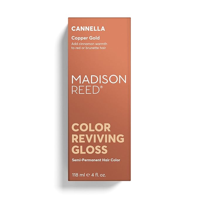 Madison Reed Color Reviving Gloss Cannella - Copper Semi-Permanent Hair Dye Enhances Hair Color &amp Corrects Tone Adds Brilliant Shine Keratin &amp Argan Oil 4 Fl Oz (118 mL)