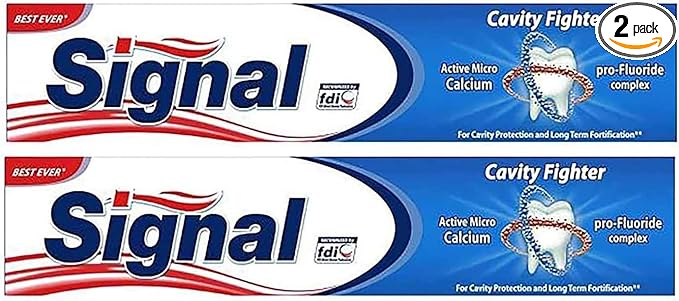 2 Box Signal Anti Caries Toothpaste Cavity Fighter Best Ever draft Micro Calcium Pro Fluoride Complex for Cavity Protection &amp Long Term Fortification (4.23 oz 120 ml Each One) ????? ?????? ?????