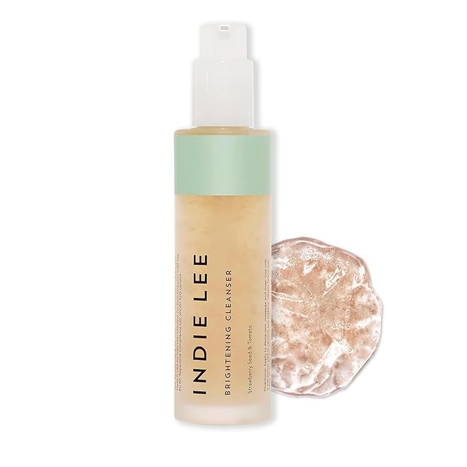 Indie Lee Brightening Facial Cleanser - Daily Hydrating Cleanser Makeup Remover &amp Exfoliating Face Mask to Brighten Firm &amp Protect Dry Skin - Clean Gentle Face Wash (4.2oz)