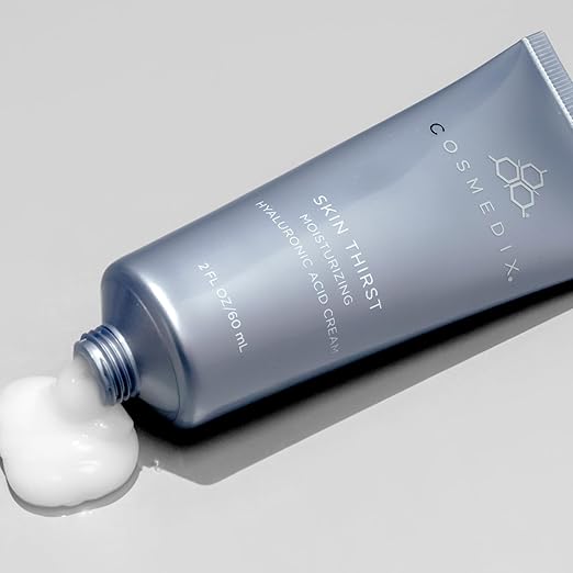 COSMEDIX Skin Thirst Hyaluronic Acid Moisturizer Face Cream - Hydrating Face Lotion &amp Make Up Primer for Pores Wrinkles &amp Fine Lines - Daily Facial Skin Care for Softer Smoother &amp Vibran