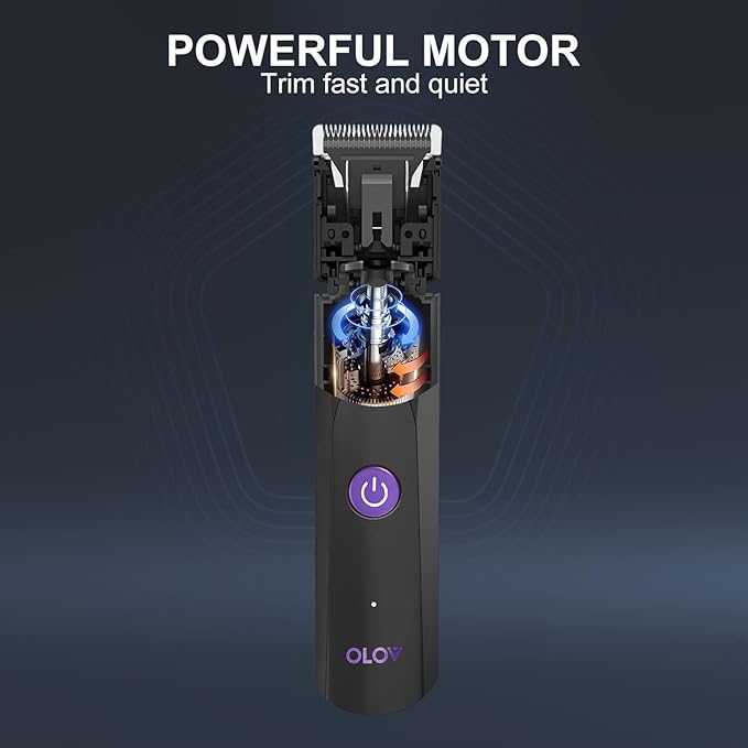 OLOV Electric Body Hair Trimmer - Groin Trimmer for Men - Bikini Trimmer Women - Wet/Dry Shaver Groomer Replaceable Ceramic Blade Heads USB Recharge Dock Waterproof Hygiene Razor Black Violet