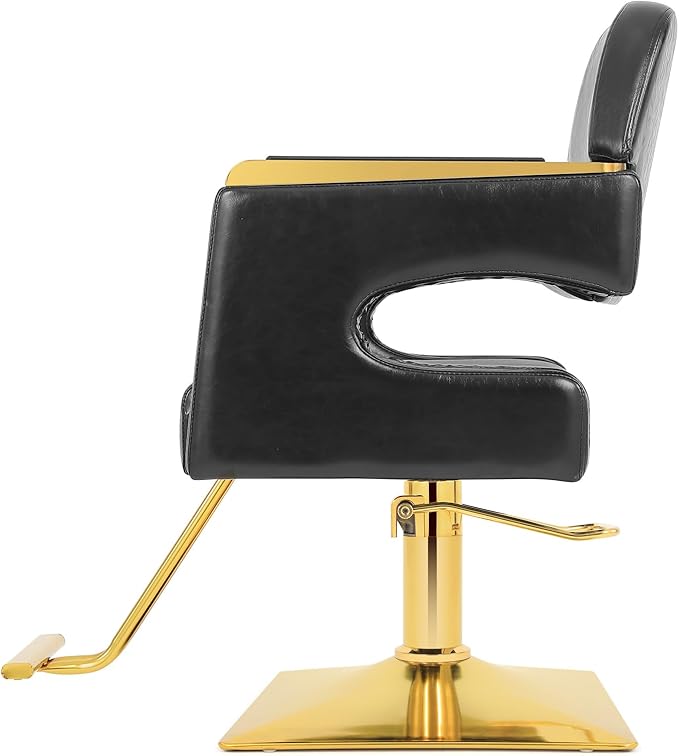 Artist hand Barber Salon Chair Hair Stylist Chair with Heavy Duty Hydraulic Pump 360 Degree Swivel Spa Beauty Equipment Max Load Weight 330 Lbs Black and Gold