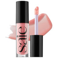 Saie Glossybounce - Hydrating Lip Gloss and Tinted Lip Oil Hybrid with Hyaluronic Acid &amp Jojoba Oil for Non-Sticky Ultra-Shiny Plump &amp Soft Lips - Everyday Makeup Essential - Bubble (.17 oz)