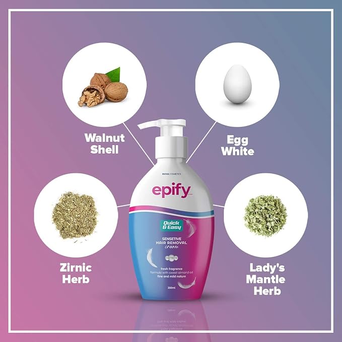 Epify Intimate Hair Removal Cream for Men and Women - Pubic Bikini &amp Sensitive Areas (Pack of 6)