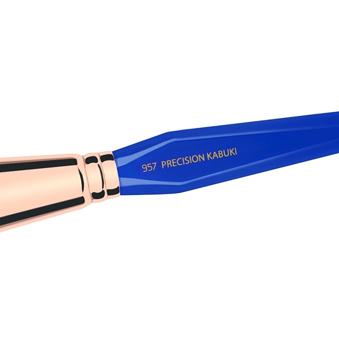 Bdellium Tools Professional Makeup Brush - Golden Triangle 957 Precision Kabuki - With All Vegan and Soft Synthetic Fibers For Versatile Application (Blue 1pc)
