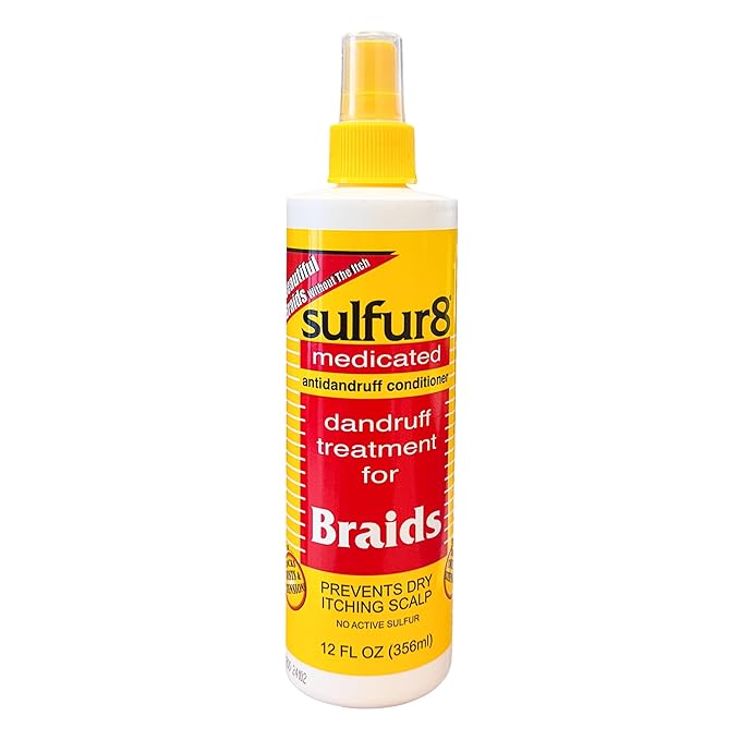 Sulfur 8 Dandruff Treatment for Braids 12 oz (Pack of 4) ? Medicated Anti-Itch Scalp Conditioner