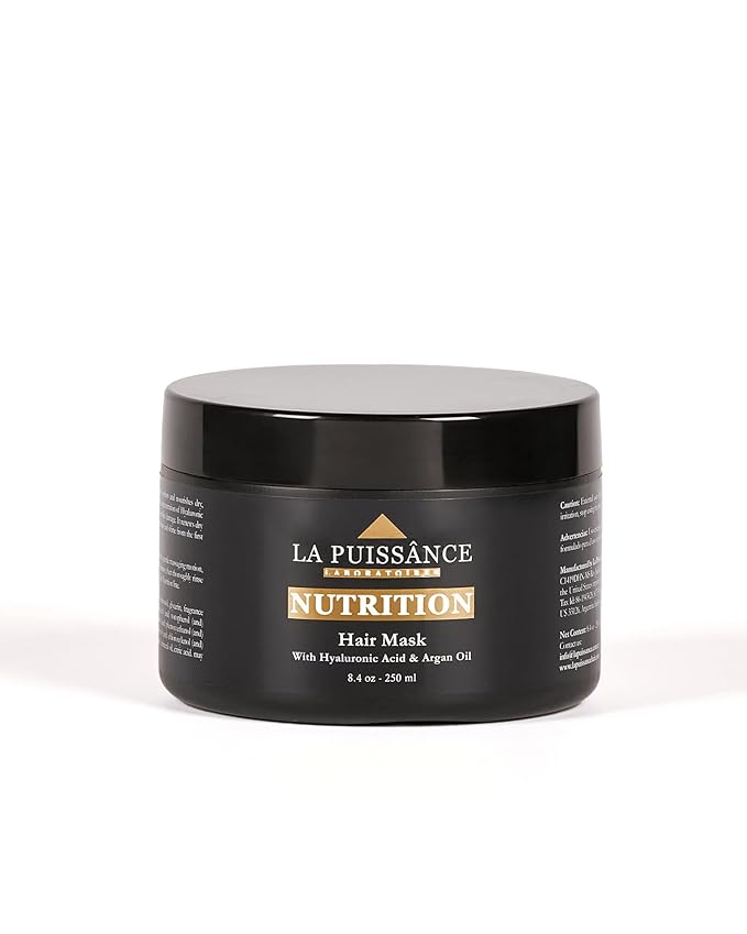 LA PUISSANCE Premium Argan Oil Hair Mask - Deep Hydration Nourishing Treatment for Dry Color-Treated Hair - Anti Frizz Moisturizing - for Home and Salon Use - 8 fl oz