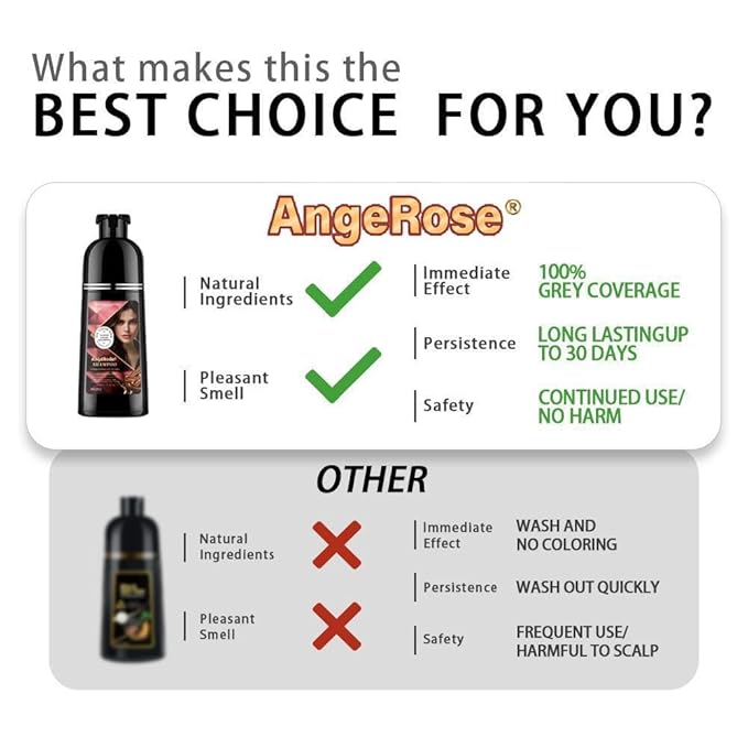 Hair Dye Shampoo 3 in 1 Instant Herb Ingrident Hair Dye to Cover Gray Hair Long-lasting &amp Natual Natural Black 400 ML
