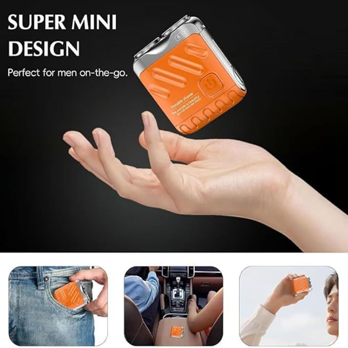 Mini Shaver Small Steel Cannon Suspended Magnetic Blade Shaver Mini Electric Explosive Shavers for Men Waterproof USB Fast Charging Compact Travel Size (2PCS-A-B)