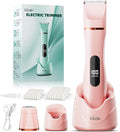 Bikini Trimmer for Women - Painless Waterproof Electric Razor Remover Foil Shaver for Leg Body Armpit &amp Facial Hair Cordless with Ceramic BladeUSB Charging Dock Travel Size Gifts for Her Pi