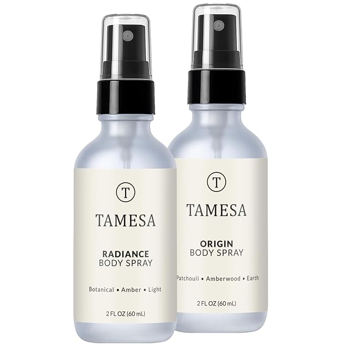 Identity Joy Fragrance Duo ? Radiance Citrus Mist + Origin Patchouli Amberwood Body Spritzer Set Long-Lasting Hydrating Clean Beauty Perfume Bundle for Women Vegan &amp Cruelty-Free