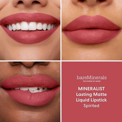 bareMinerals Mineralist Lasting Matte Liquid Lipstick for Women Velvet Matte Finish All-Day Wear Weightless Non-Drying Formula Talc-Free Lipstick
