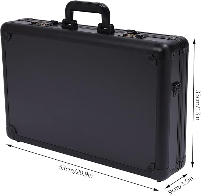 20.9x13x3.5 Professional Hairdressing Toolbox Portable Barber Carrying Case with Lock Beauty Barber Case Travel Stylist Tool Box Organizer for Clippers and Supplies Barbers(Black)