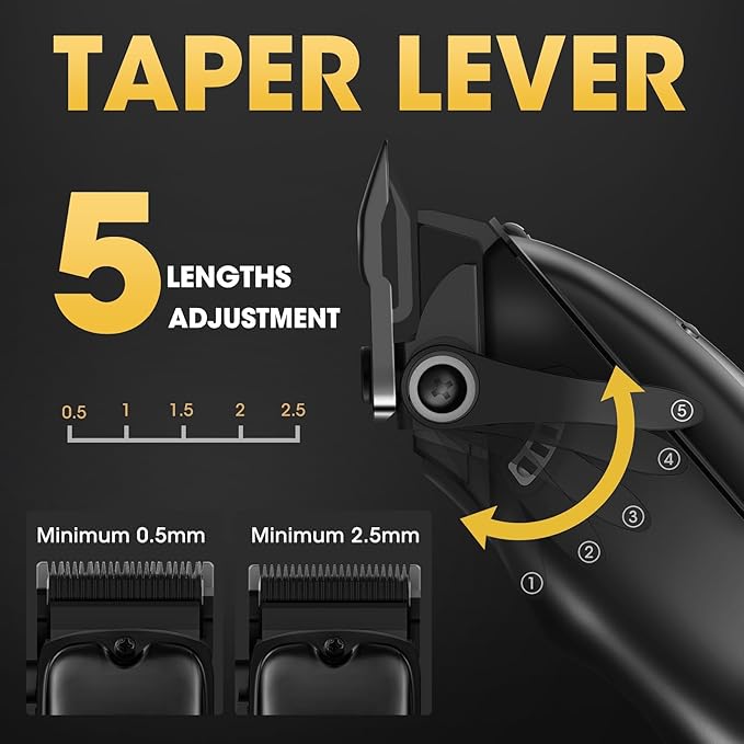4 in 1 Hair Clippers for Men Professional T-Blade Trimmer Electric Foil Shaver Nose Hair Trimmer Cordless LCD Display Grooming Kit(Black)