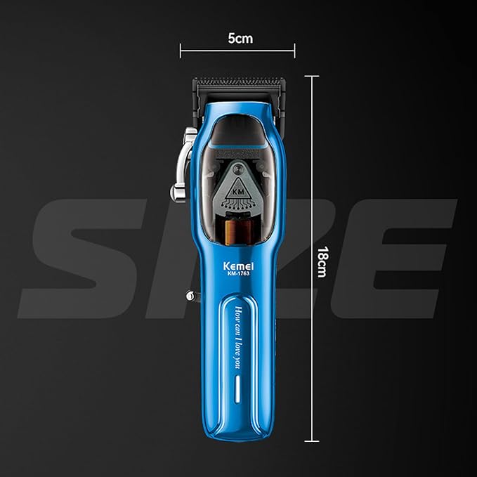 KEMEI Professional Hair Clippers for Men Cord/Cordless Hair Cutting Kits Hair &amp Beard Trimmer Adjustable Barber Clippers with USB Rechargeable KM-1763