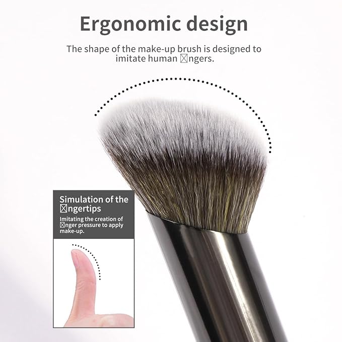 MAANGE 20 PCS Makeup Brush Set with Bag Double-ended Kabuki Brush Foundation Contour Brush for Liquid Powder Concealer Eye Shadows Cream Cosmetics Blending Blush Face Makeup Tools with Case (Black)