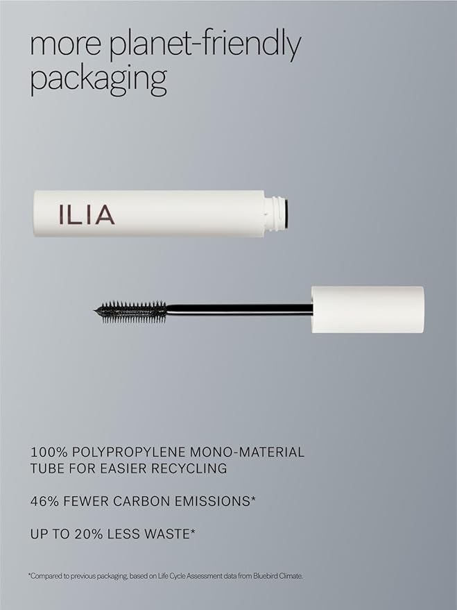 ILIA - Limitless Lash Mascara | Lightweight Nourishing Lengthening Lifting | Flake + Smudge-Resistant | Non-Toxic Cruelty-Free Ophthalmologist-Tested Safe For Sensitive Eyes (Soft Black)