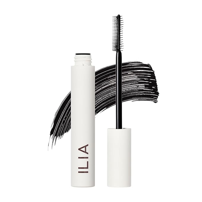 ILIA - Limitless Lash Mascara | Lightweight Nourishing Lengthening Lifting | Flake + Smudge-Resistant | Non-Toxic Cruelty-Free Ophthalmologist-Tested Safe For Sensitive Eyes (Soft Black)