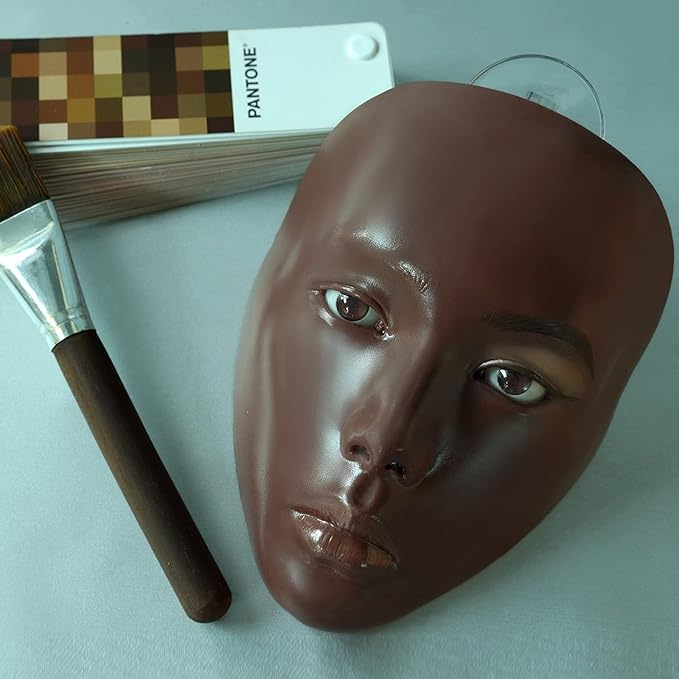 3D makeup Practice Face Board Silicone Makeup Mannequin Face Reusable Beginner Practice Eye Makeup Face Eye Fake Silicone Makeup Artist Full Face Practice Eyelash Eye Shadow Eyeliner Pen Simulatio