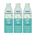 Coppertone Pure and Simple Kids Sunscreen Spray SPF 50 Zinc Oxide Mineral Sunscreen for Sensitive Skin Hypoallergenic and Tear Free 5 Oz Can Pack of 3