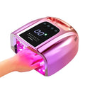 Makartt UV LED Nail Lamp with Handle for Gel Polish ? Fast Curing UV Light Nail Dryer with 42 Beads 4 Timers Cordless Rechargeable Lamp LCD Touchscreen &amp Smart Sensor(Gradient Purple)