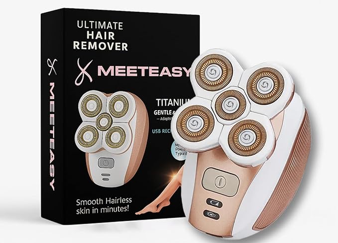 Electric Leg Shaver for Women - Rechargeable Painless Lady Razor for Leg Face Lips Body Underarms Armpit - Female Cordless Bikini Trimmer