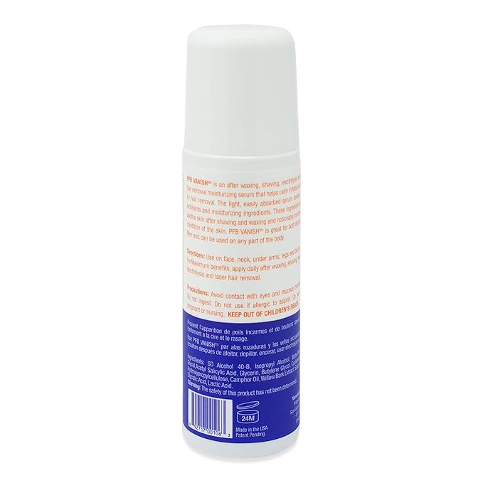 PFB Vanish Razor Bump Stopper Roll On Shaving Gel - Skin Care Treatment for Ingrown Hairs and Razor Burns 93g