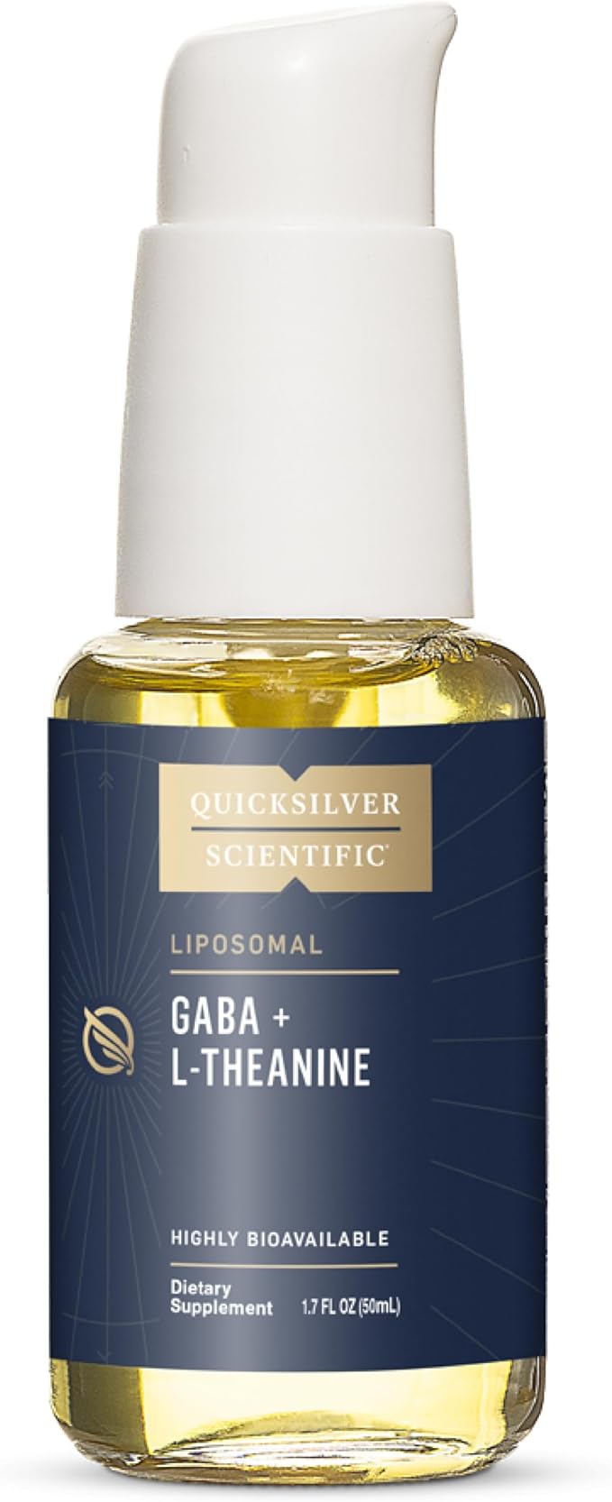 Quicksilver Scientific Liposomal GABA + L Theanine - Calm Stress Response &amp Brain Support - Bioavailable GABA Supplement with L Theanine 100mg (1.7oz/50ml)