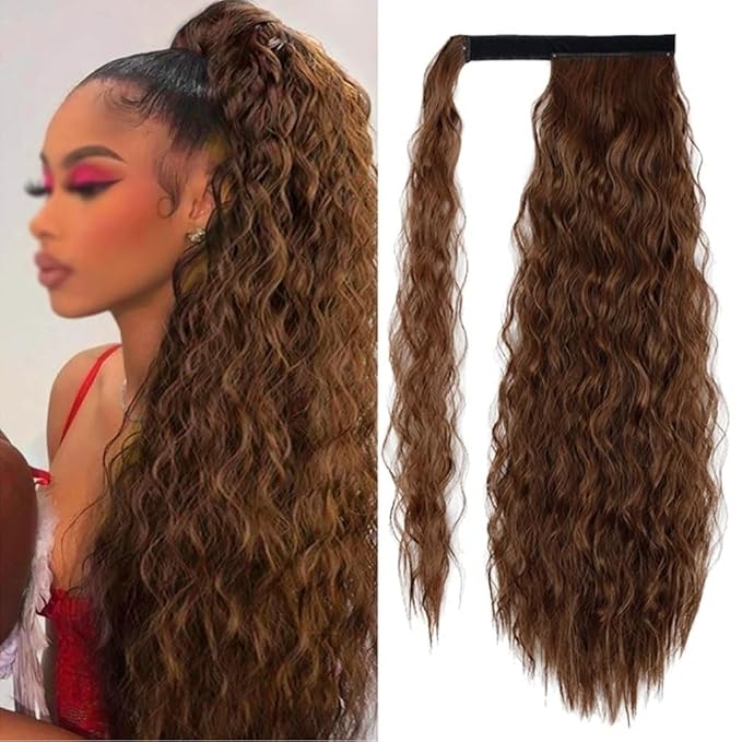 Hair Chignon Set Of 1 Synthetic Messy Bun Curly Wavy Wig Wraparound Ponytail Extensions Bun Hair Accessories for Women Hair Pieces For Women(Q19-22)
