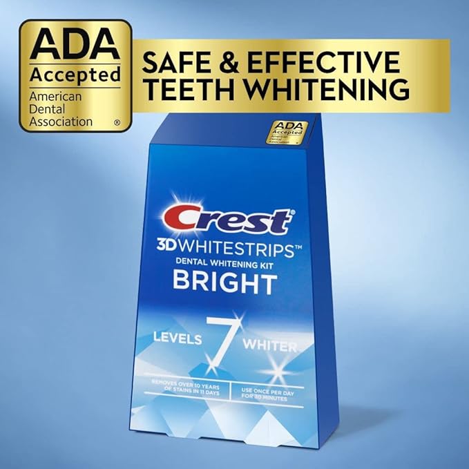 Crest 3D Whitestrips Bright Levels 7 Whiter Teeth Whitening Kit 11 Treatments (Pack of 1) 22.0 Count