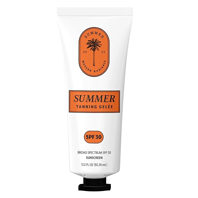 Summer Gel?e Tanning Gel ? SPF 30 Luxury Sun Tan Accelerator ? Hydrating &amp Anti-Aging Formula with UVA/UVB Protection ? Lightweight Silky Gel for a Radiant Sun-Kissed Glow ? 3.12 FL OZ ? USA Mad
