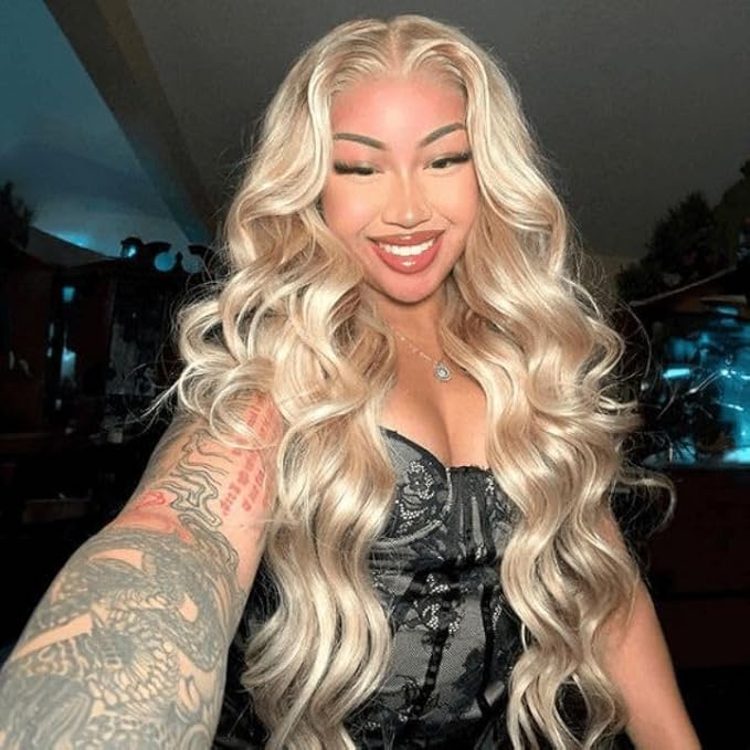 10/613 Lace Front Wigs Human Hair 5x6 Wear and Go Glueless Wigs Human Hair 240% Density Highlight Closure Wigs New Body Wave Wig Pre Cut Lace Bleached Knots (20inch 5X6 New Body Wave)