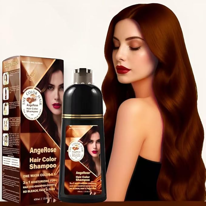 Hair Dye Shampoo 3 in 1 Instant Herb Ingrident Hair Dye to Cover Gray Hair Long-lasting &amp Natual Chestnut Brown 400 ML