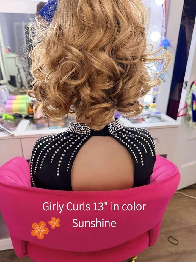 Perfect Curls Cheerleader Hairpiece 14 inch Curly Ponytail Hairpiece for Young Girls (Sunshine)