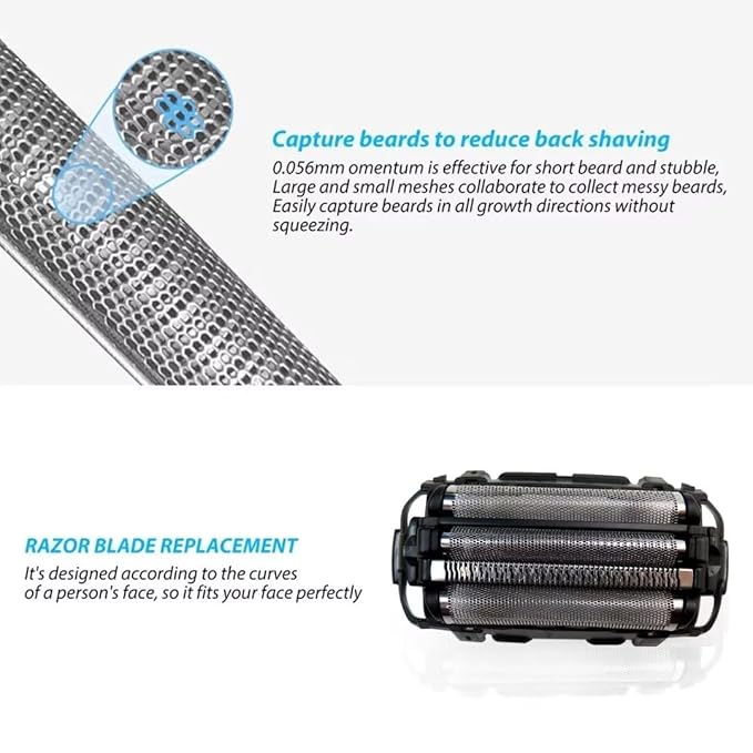 WES9025PC ES-LA63AA ES-LA63-S Men's Electric Razor Replacement Inner Blade &amp Outer Foil Set for Panasonic A-RC4 4-Blade Shaver ES-LA63AA ES-LA63-S