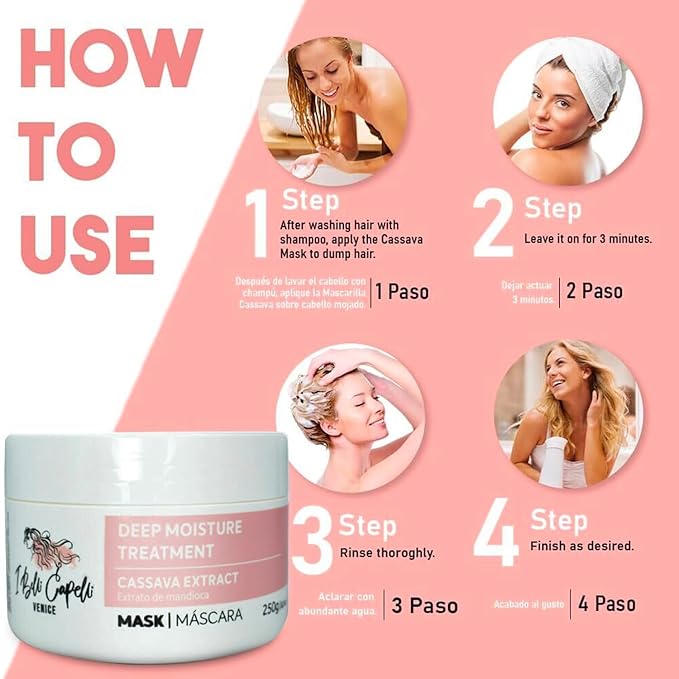 I Belli Capelli Ravenna B-tox Kit - Hair Treatment with Argan Oil Mask 250g Formaldehyde-Free Anti-Frizz and Smoothing for Blond Hair (1 B-tox + 1 Mask)