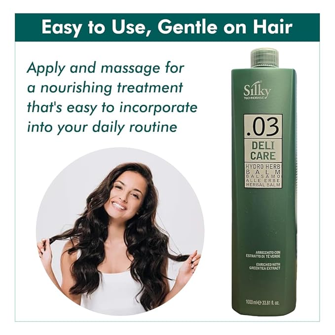 .03 Hydrating Hair Balm with Green Tea Extract - Daily Herbal Hair Treatment for Instant Hydration &amp Manageable Hair - Hair Mask 1000 ml